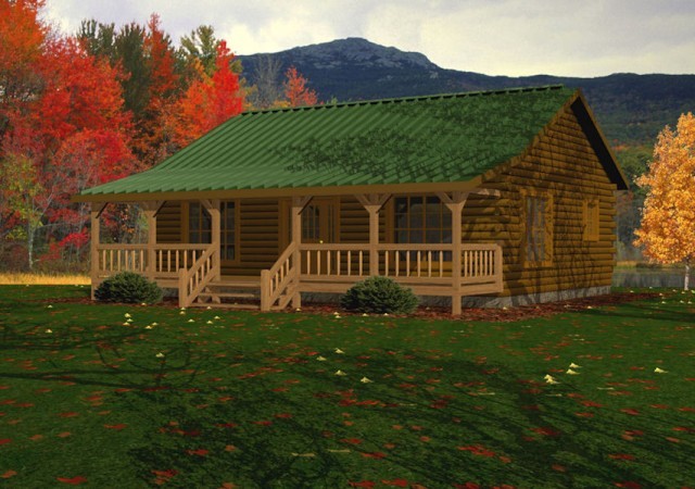 Single-Story Log Homes Floor Plans &amp; Kits: Battle Creek Log Homes